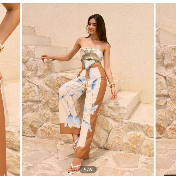 Commense Mid-Rise Floral Print Oversized Pants NWT XS - Picture 5 of 6